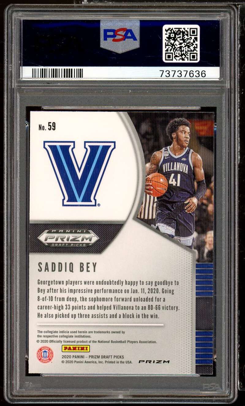 Saddiq Bey Rookie Card 2020-21 Panini Prizm DP Hyper Prizm #59 PSA 10 Image 2