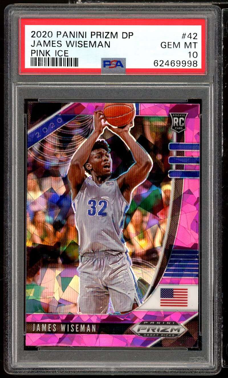 James Wiseman Rookie Card 2020-21 Panini Prizm DP Pink Ice #42 PSA 10 Image 1