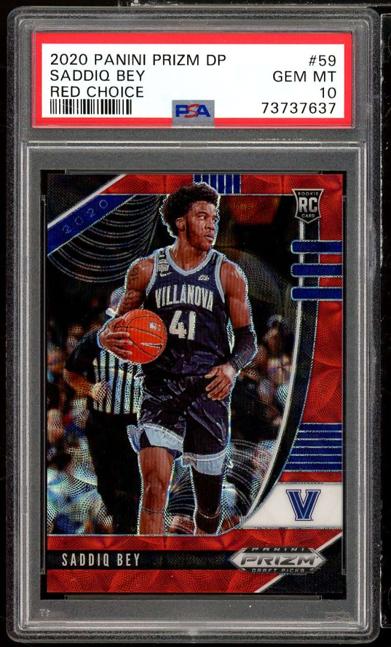 Saddiq Bey Rookie Card 2020-21 Panini Prizm DP Red Choice #59 PSA 10 Image 1