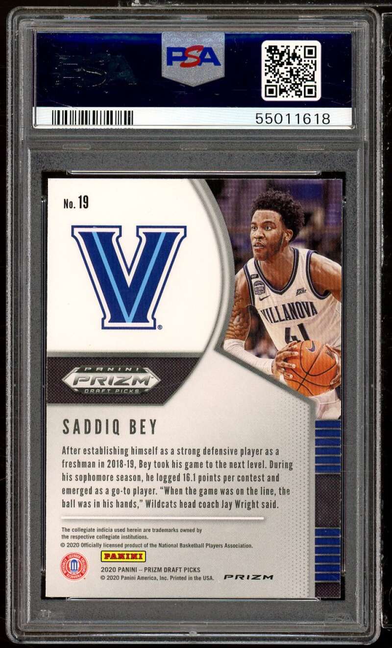 Saddiq Bey Rookie Card 2020-21 Panini Prizm DP Silver Prizm #19 PSA 10 Image 2