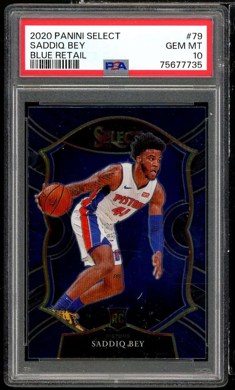 Saddiq Bey Rookie Card 2020-21 Panini Select Blue Retail #79 PSA 10 Image 1