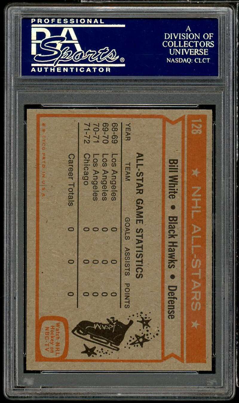 Bill White Card 1972-73 Topps #128 PSA 8 Image 2