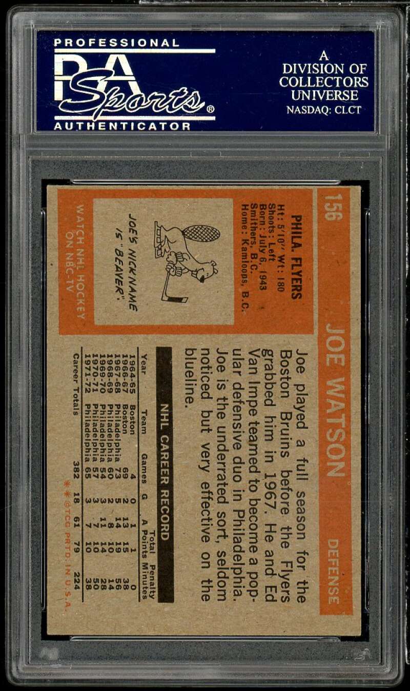 Joe Watson Card 1972-73 Topps #156 PSA 8 (scratch on holder) Image 2