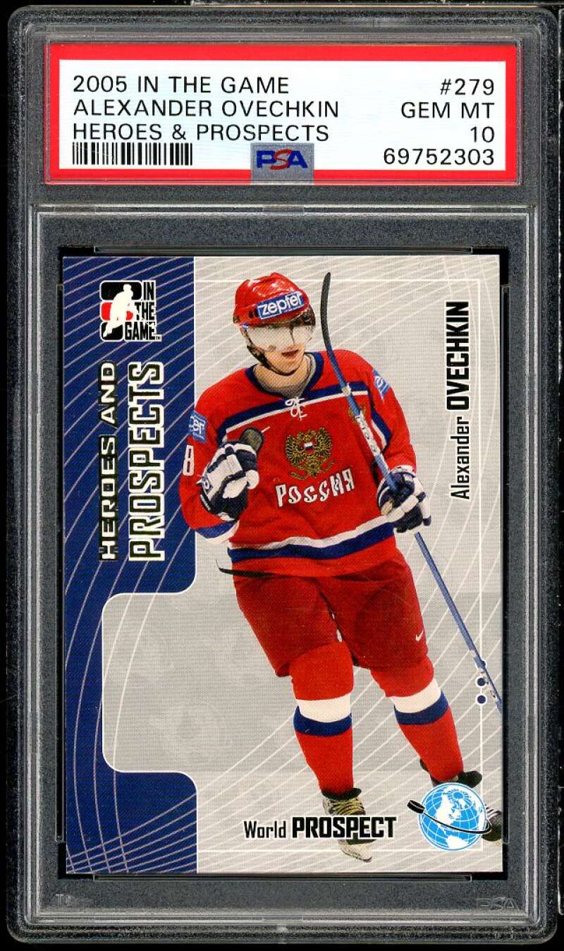 Alexander Ovechkin Rookie Card 2005-06 In The Game Heroes Prospects #279 PSA 10 Image 1