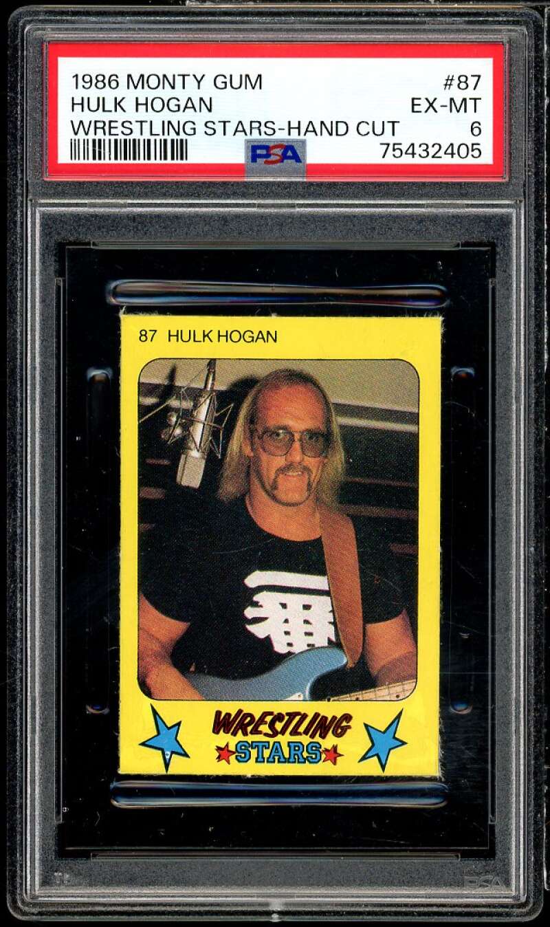 Hulk Hogan Card 1986 Monty Gum Wrestling Stars #87 PSA 6 Image 1