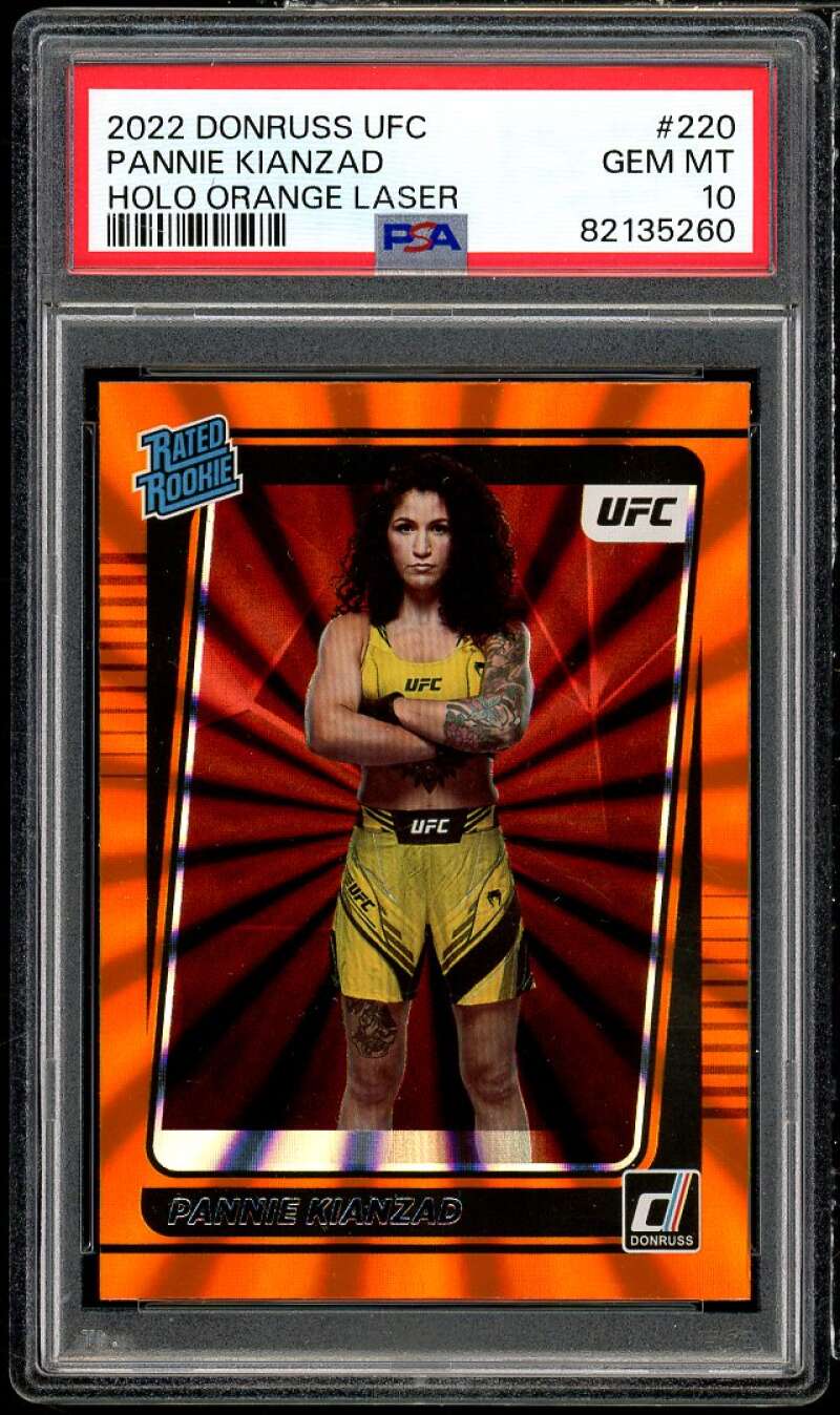 Pannie Kianzad Rookie Card 2022 Donruss UFC Holo Orange Laser #220 PSA 10 Image 1