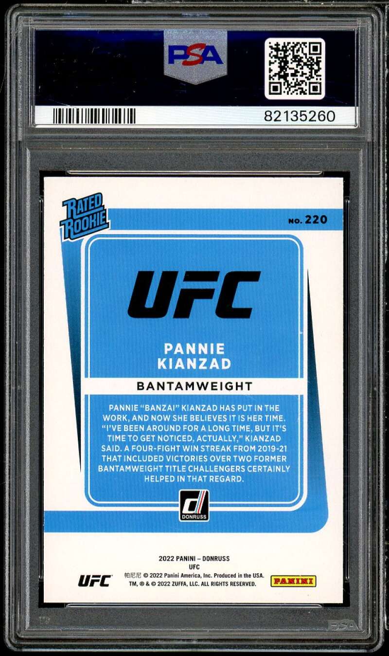 Pannie Kianzad Rookie Card 2022 Donruss UFC Holo Orange Laser #220 PSA 10 Image 2