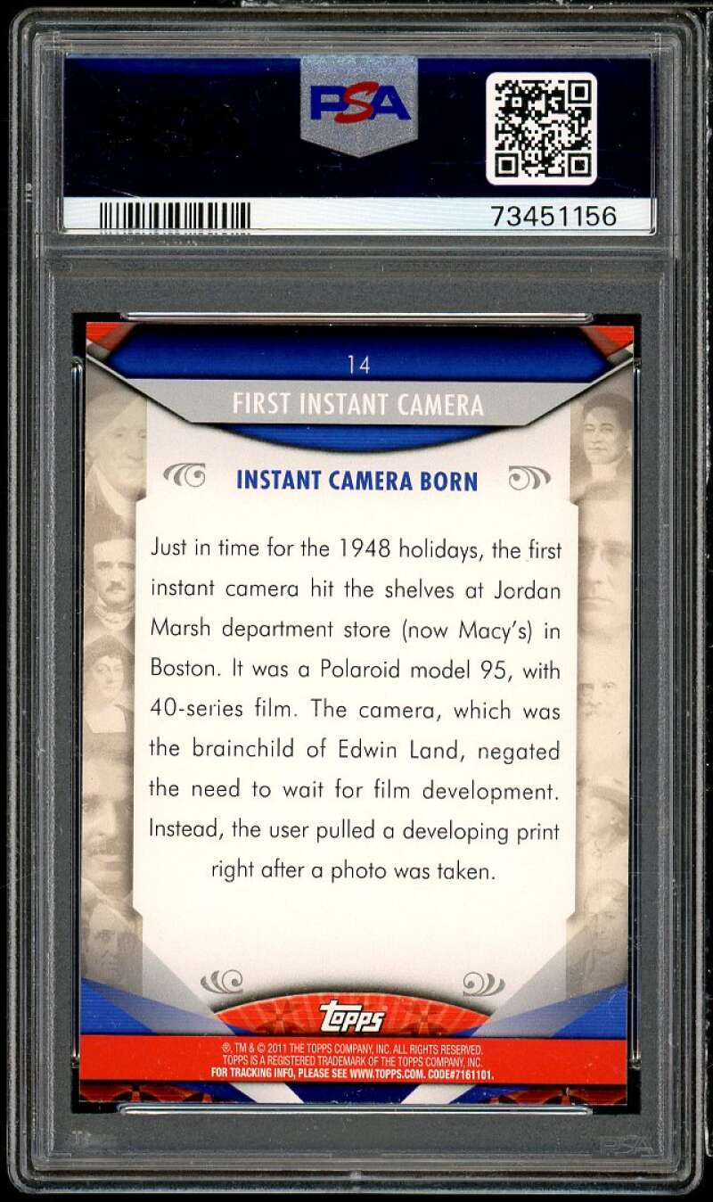 First Instant Camera 2011 Topps American Pie Foil #14 PSA 9 Image 2