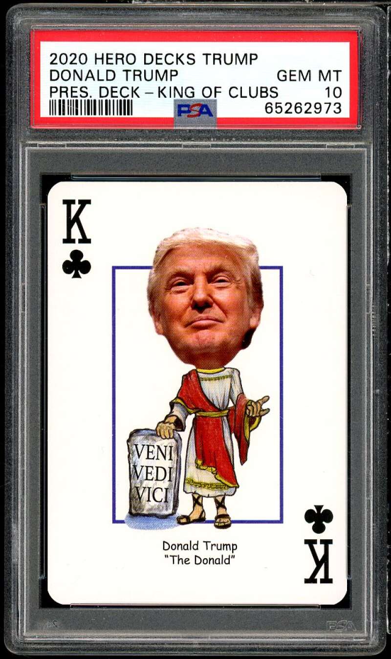 President Donald Trump Card 2020 Hero Decks King Of Clubs #nno PSA 10 Image 1