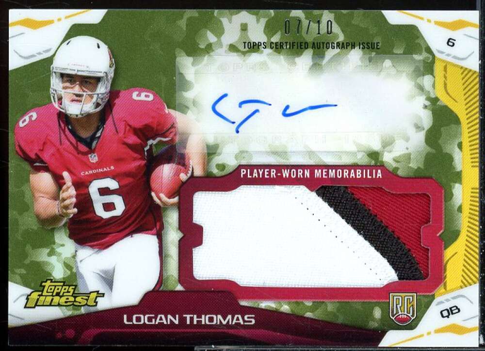 Logan Thomas Rookie 2014 Finest Jumbo Jersey Autographs Camo Refractors #AJRLT  Image 1