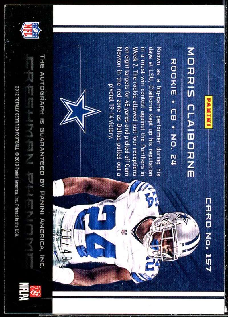 Morris Claiborne AU Card 2012 Totally Certified Blue #157  Image 2