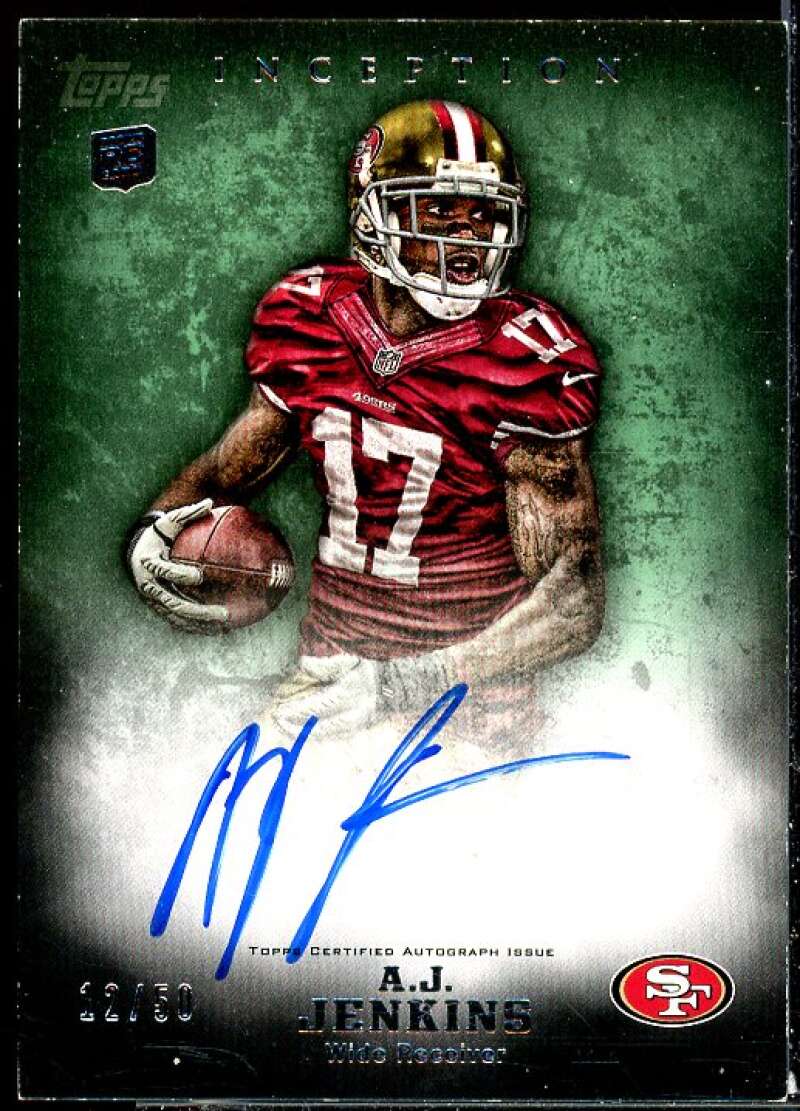 A.J. Jenkins AU Rookie Card 2012 Topps Inception Green #109  Image 1