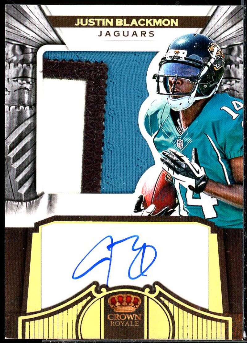 Justin Blackmon JSY AU Card 2012 Crown Royale Gold Holofoil #267  Image 1
