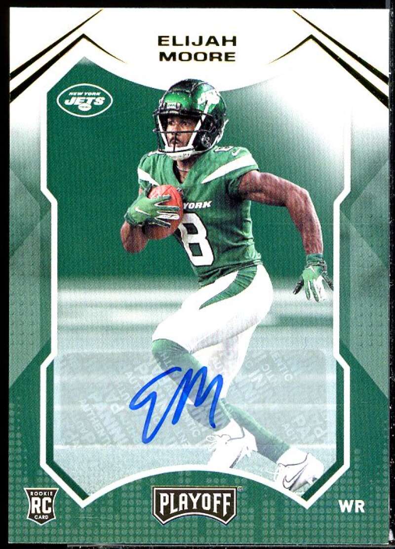 Elijah Moore RC AU Rookie Card 2021 Playoff #214  Image 1