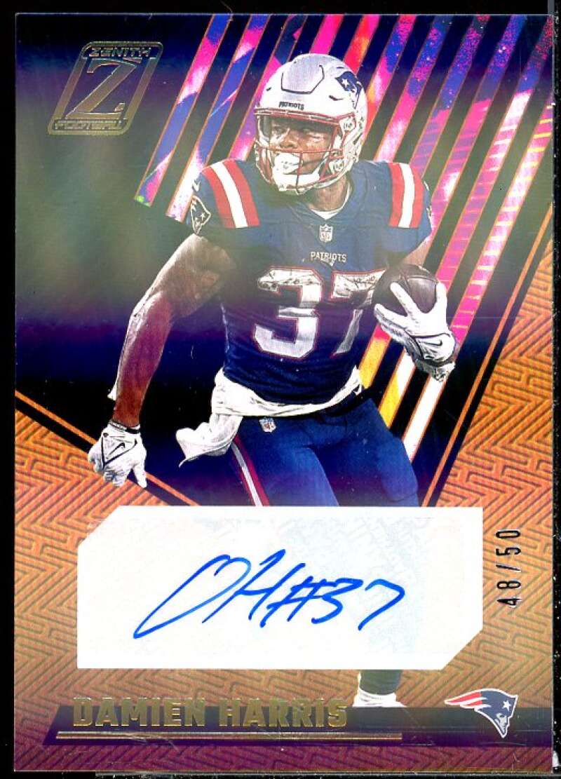 Damien Harris Card 2021 Zenith Autographs #44  Image 1
