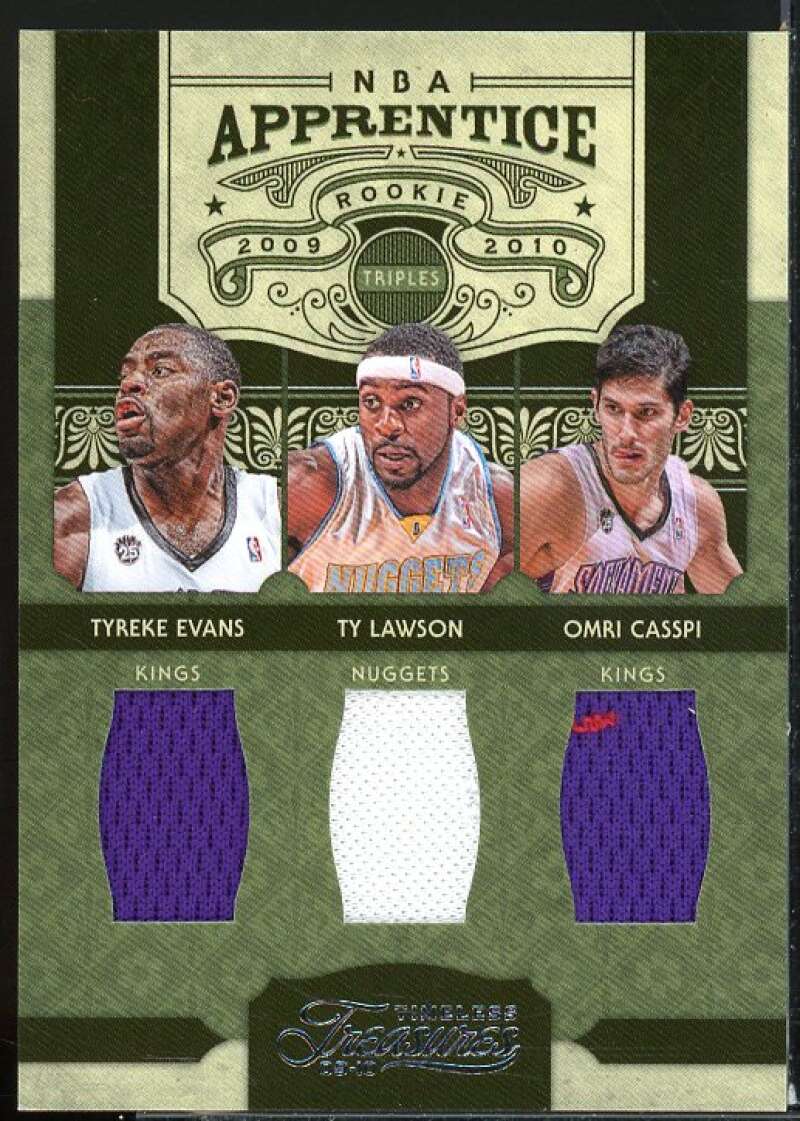 Evans/Lawson/Casspi 2009 Timeless Treasures NBA Apprentice Triple Materials #14  Image 1