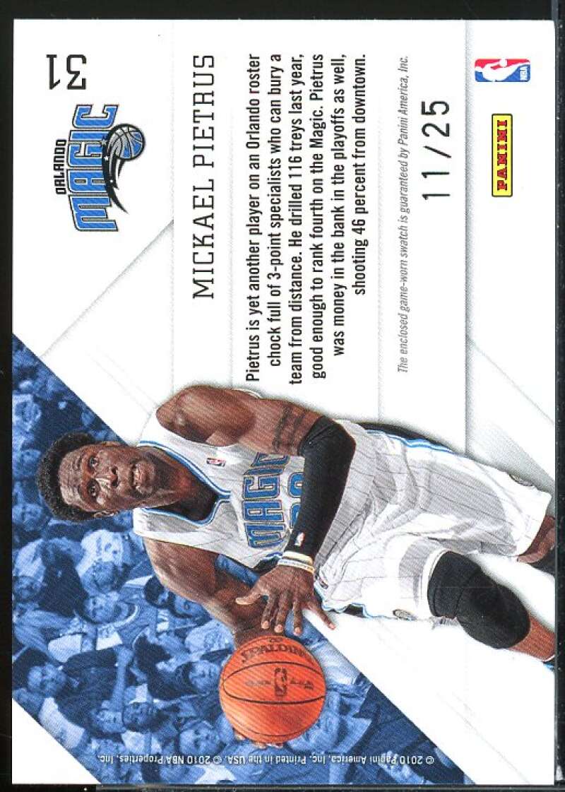 Mickael Pietrus Card 2010-11 Prestige Prestigious Pros Materials Black #31  Image 2