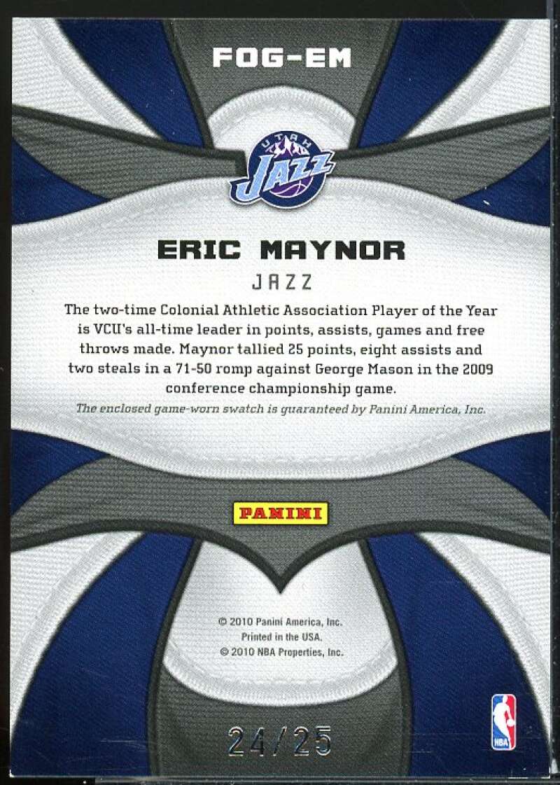 Eric Maynor Card 2009-10 Certified Fabric of the Game Prime #188  Image 2