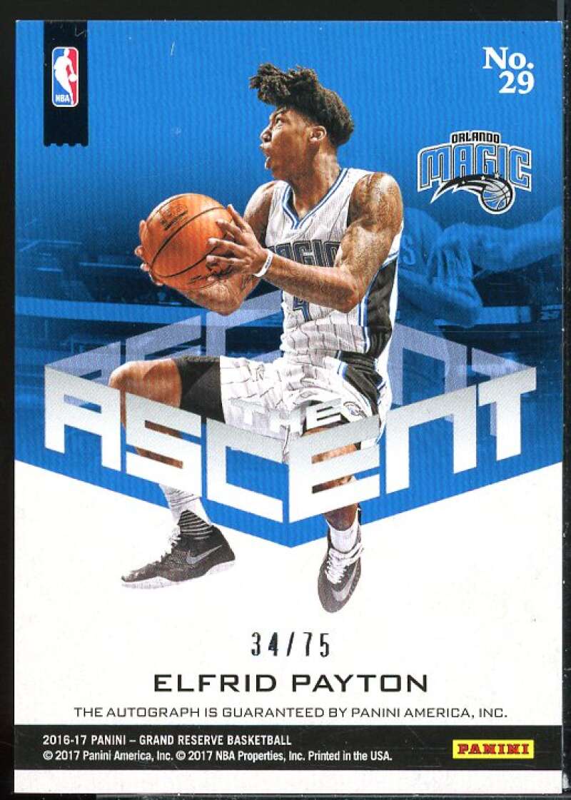 Elfrid Payton Card 2016-17 Panini Grand Reserve The Ascent Autographs #29  Image 2