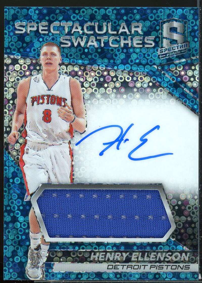 Henry Ellenson 2016-17 Panini Spectra Spectacular Swatch Autograph Neon Blue #54  Image 1