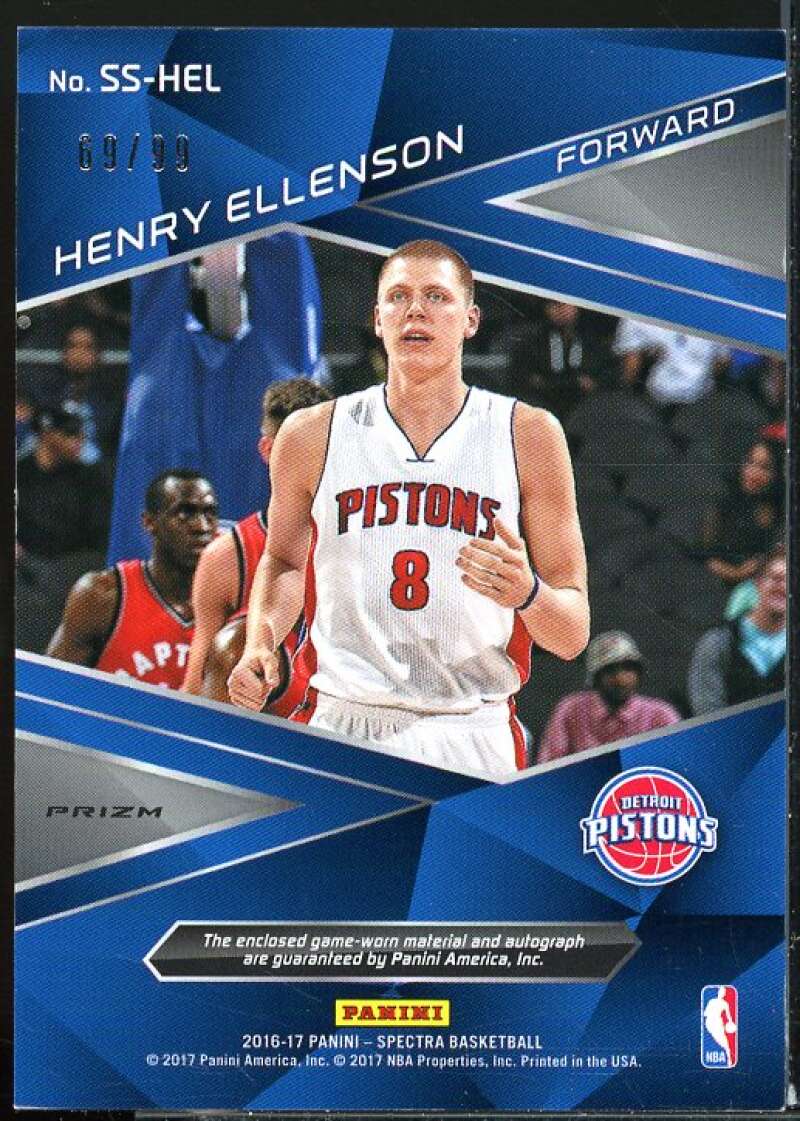 Henry Ellenson 2016-17 Panini Spectra Spectacular Swatch Autograph Neon Blue #54  Image 2