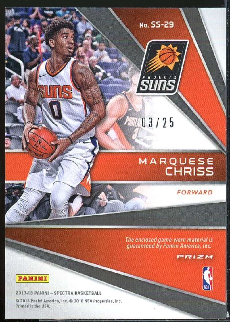 Marquese Chriss Card 2017-18 Panini Spectra Spectacular Swatches Neon Green #29  Image 2