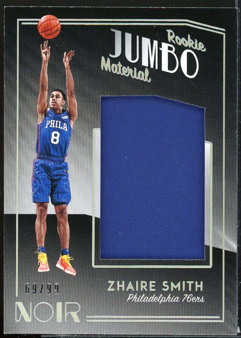 Zhaire Smith Rookie Card 2018-19 Panini Noir Rookie Jumbo Material #36  Image 1