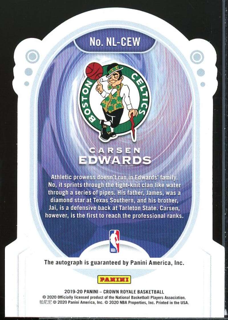 Carsen Edwards Card 2019-20 Crown Royale Lineage Scripts #11  Image 2