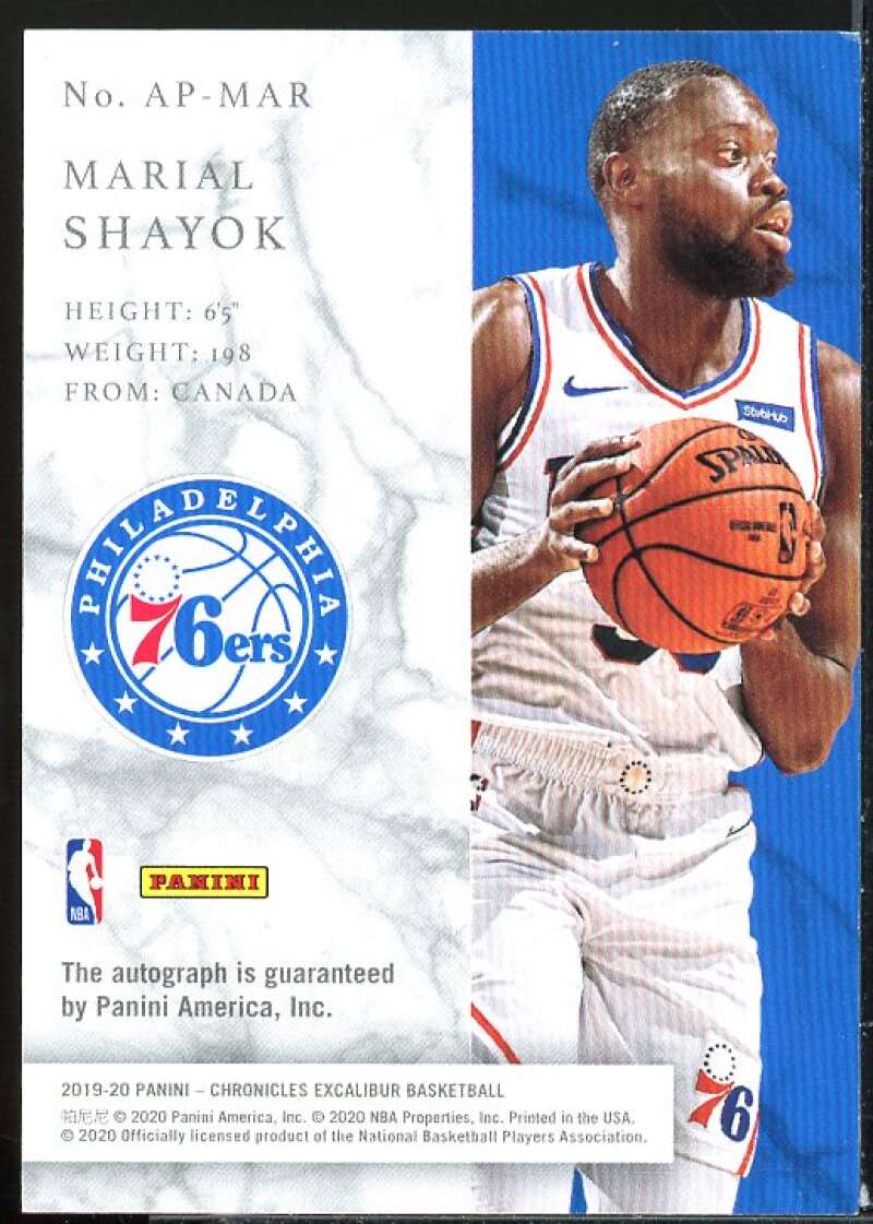 Marial Shayok Card 2019-20 Panini Chronicles Apprentice Signatures Blue #27  Image 2