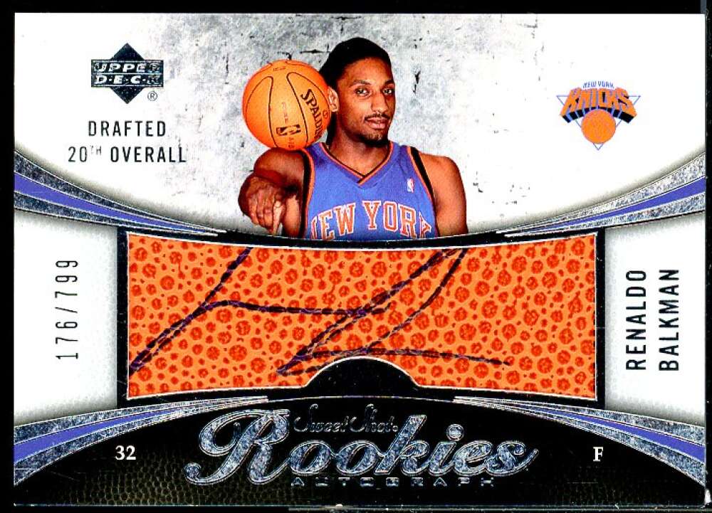 Renaldo Balkman AU Rookie Card 2006-07 Sweet Shot #106  Image 1