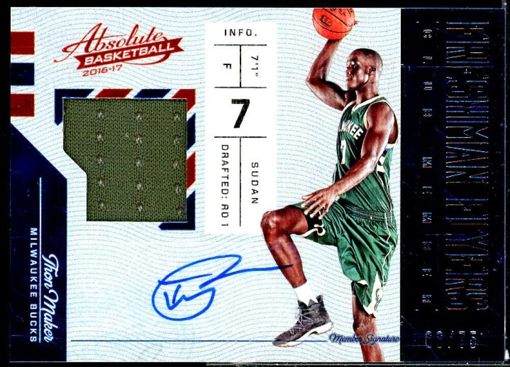 Thon Maker 2016-17 Absolute Memorabilia Freshman Flyer Jersey Autographs #26  Image 1