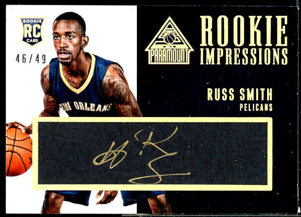 Russ Smith Rookie Card 2014-15 Paramount Rookie Impressions Autographs #30  Image 1