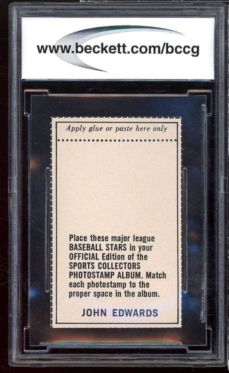 Johnny Edwards 1969 MLB Photo Stamps #139 BGS BCCG 9 Image 2