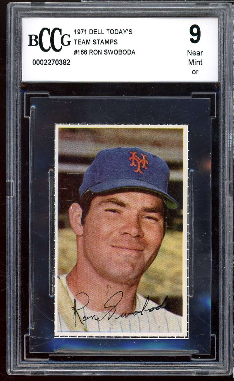 Ron Swoboda 1969 MLB Photo Stamps #166 BGS BCCG 9 Image 1