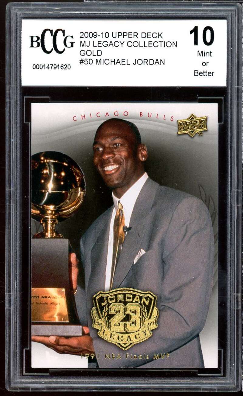 Michael Jordan Card 2009-10 Upper Deck MJ Legacy Collection Gold #50 BGS BCCG 10 Image 1