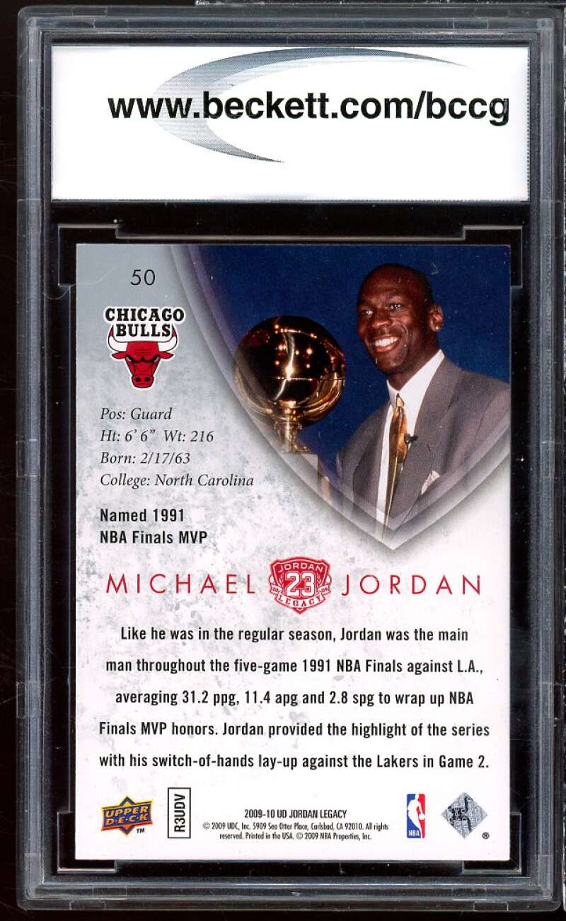 Michael Jordan Card 2009-10 Upper Deck MJ Legacy Collection Gold #50 BGS BCCG 10 Image 2