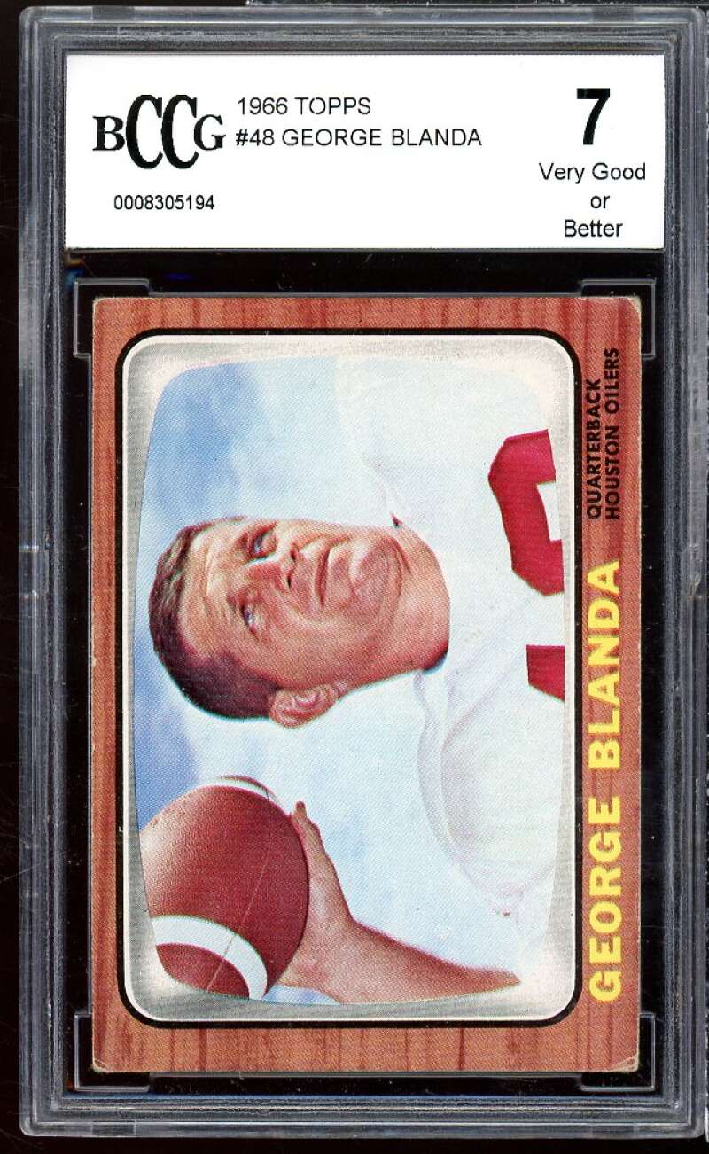 George Blanda Card 1966 Topps #48 BGS BCCG 7 Image 1