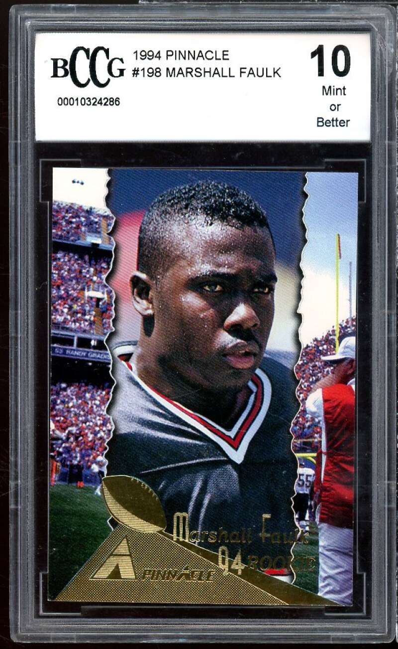 Marshall Faulk Card 1994 Pinnacle #198 BGS BCCG 10 Image 1