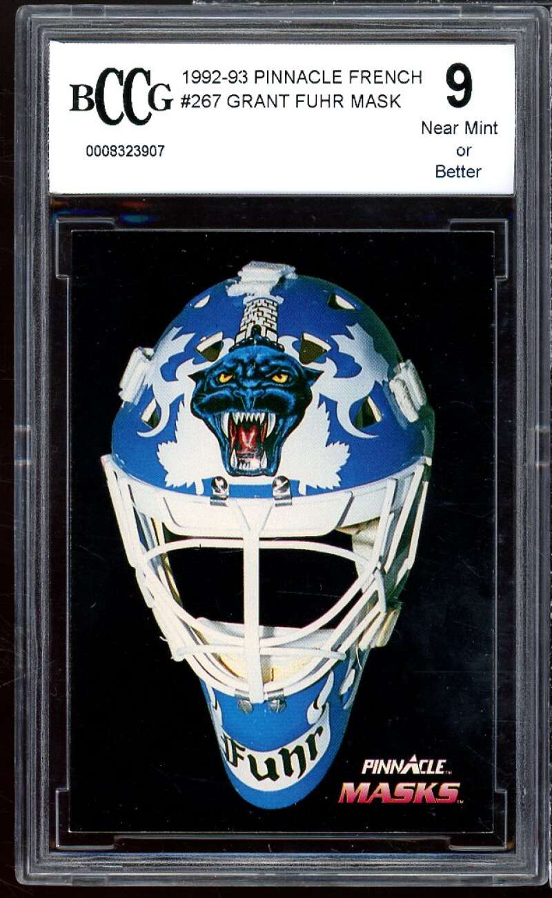 Grant Fuhr Card 1992-93 Pinnacle Pinnacle Frensh Mask #267 BGS BCCG 9 Image 1