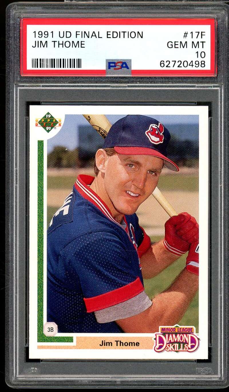 Jim Thome Rookie Card 1991 Upper Deck Final Edition #17F PSA 10 Image 1