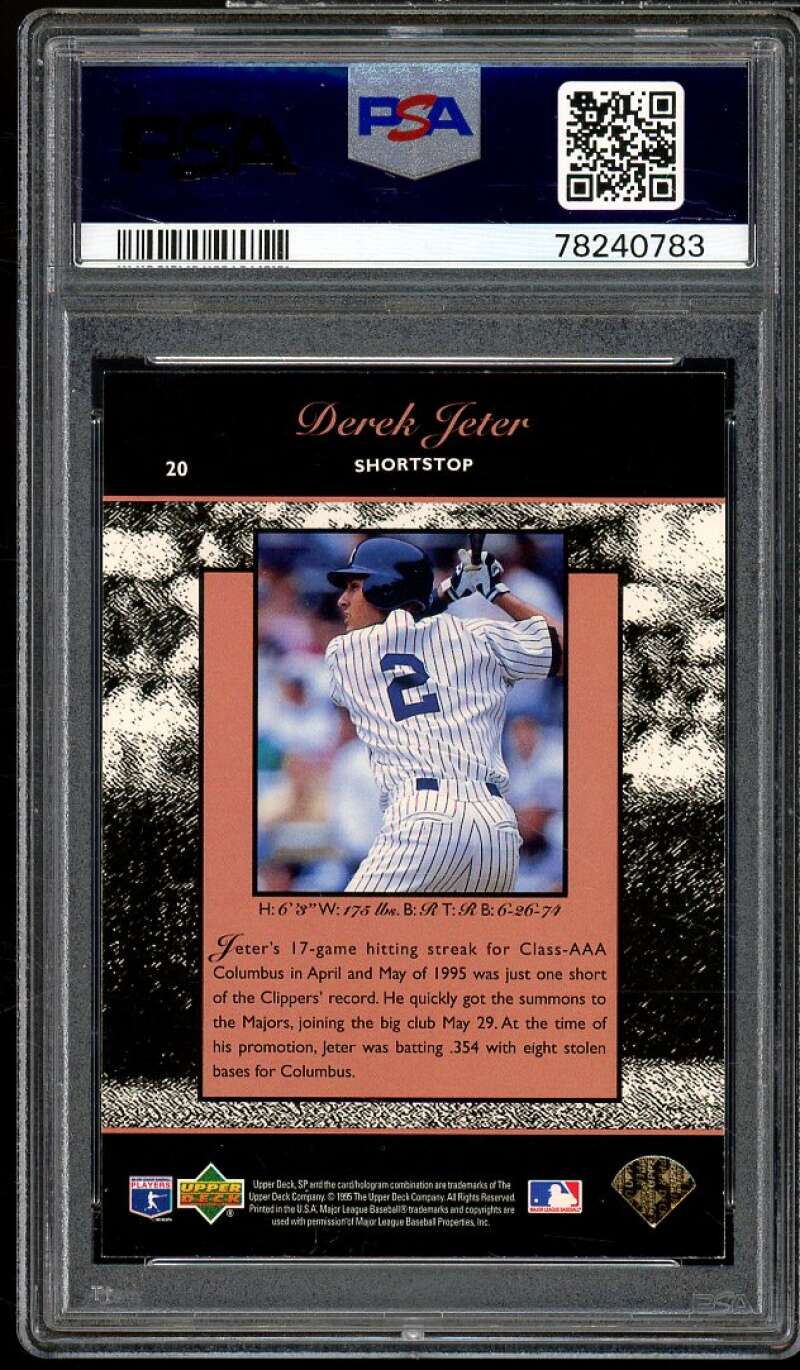 Derek Jeter Card 1995 SP Championship #20 PSA 9 Image 2