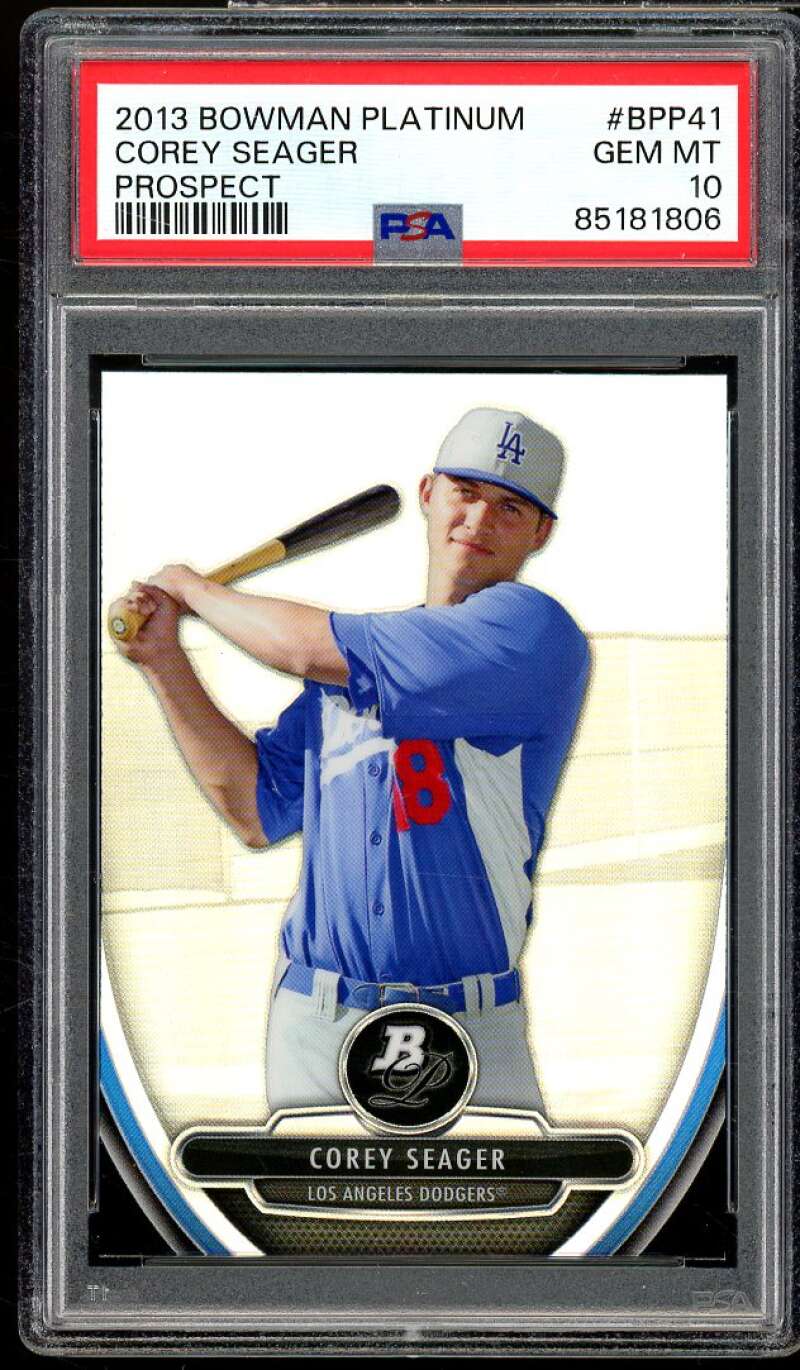 Corey Seager Card 2013 Bowman Platinum Chrome Prospect #BPPP41 PSA 10 Image 1