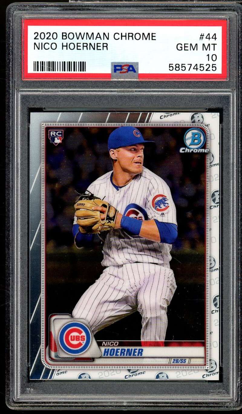 Nico Hoerner Rookie Card 2020 Bowman Chrome #44 PSA 10 Image 1