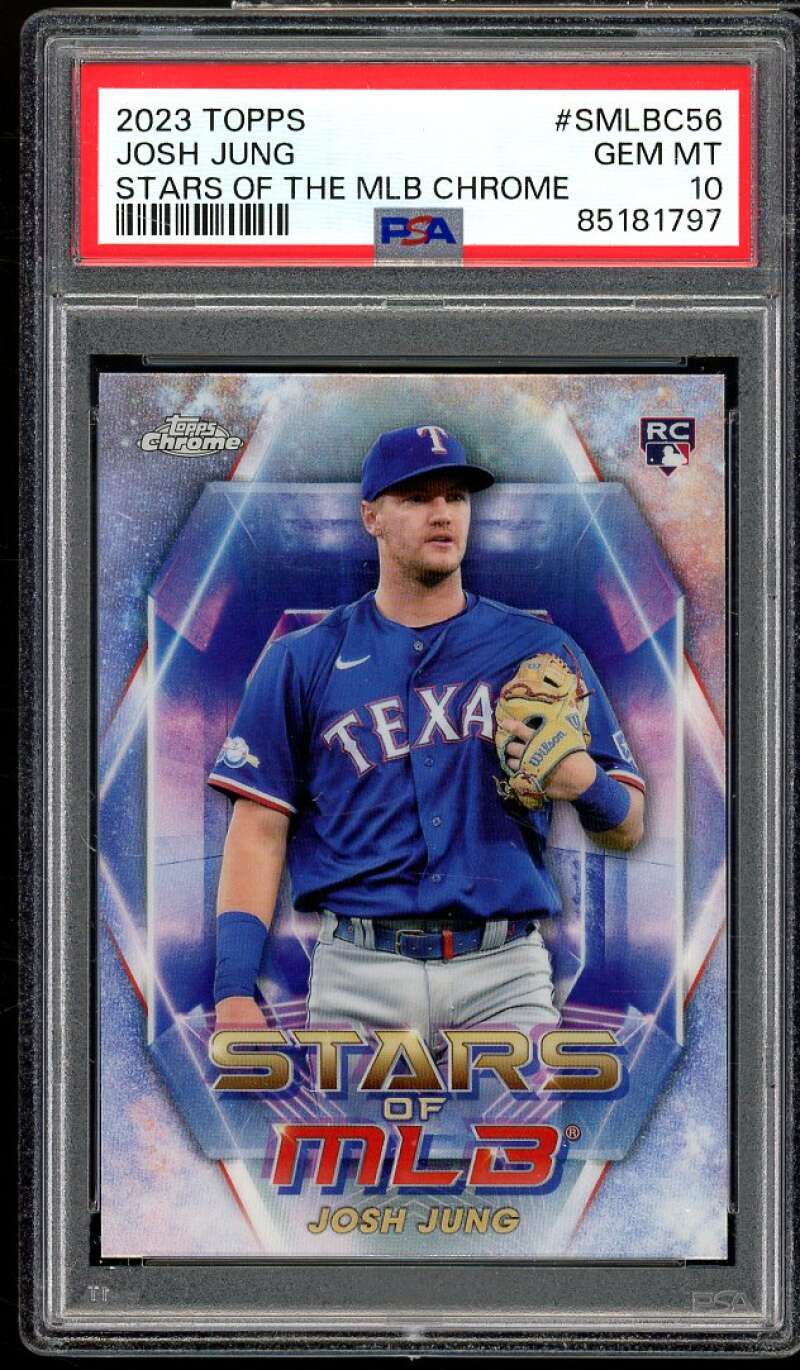 Josh Jung Rookie Card 2023 Topps Stars of MLB Chrome #SMLBC56 PSA 10 Image 1