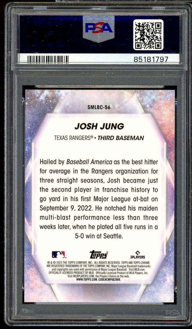 Josh Jung Rookie Card 2023 Topps Stars of MLB Chrome #SMLBC56 PSA 10 Image 2