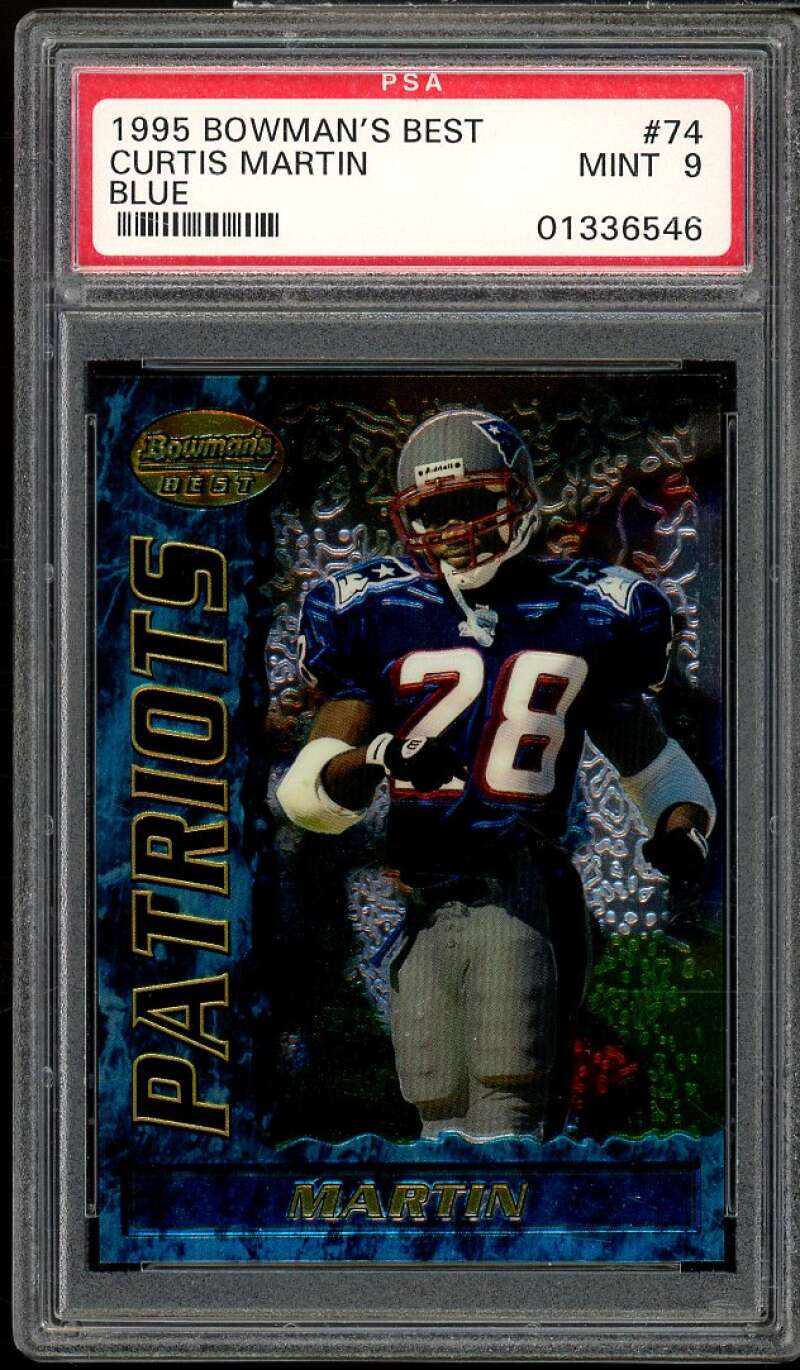 Curtis Martin Rookie Card 1995 Bowman's Best #74 PSA 9 Image 1