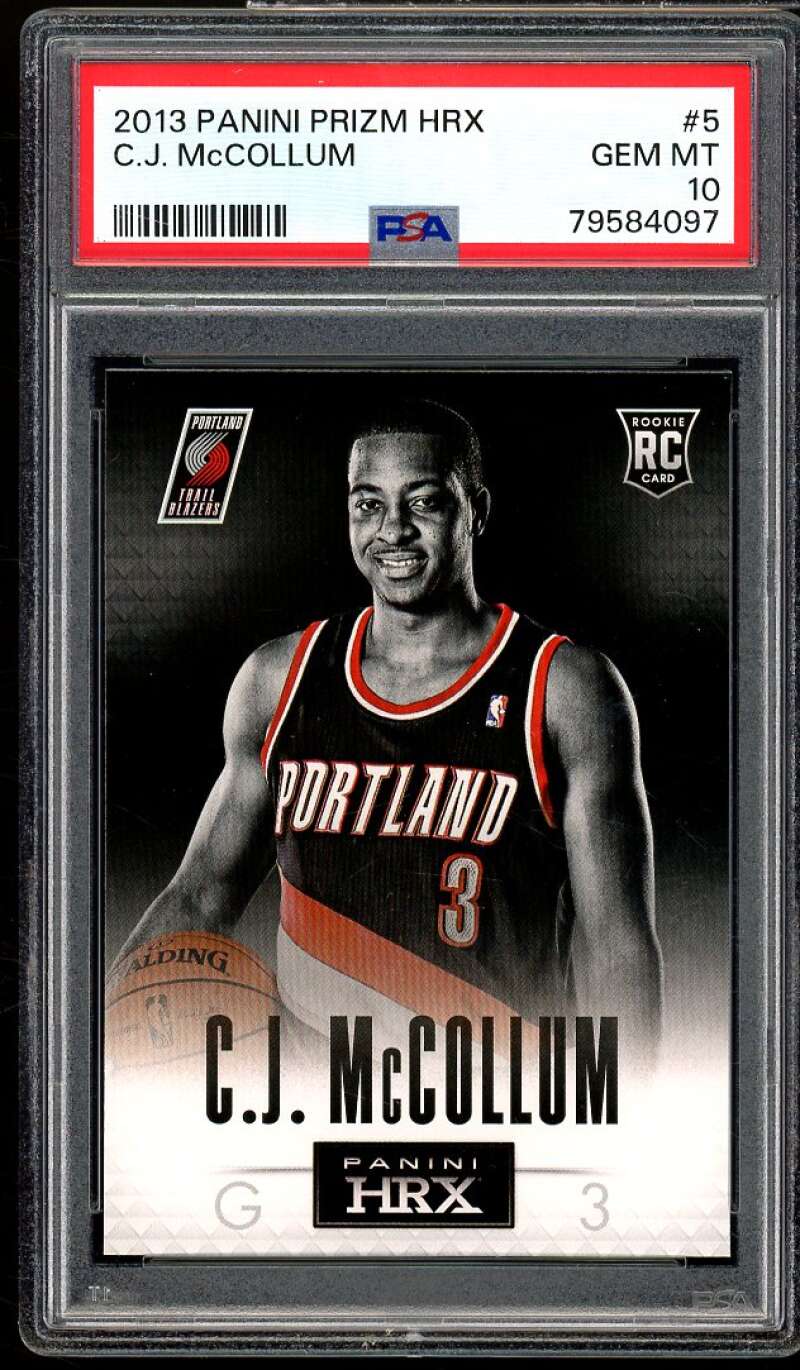 C.J. McCollum Rookie Card 2013-14 Panini Prizm HRX #5 PSA 10 Image 1