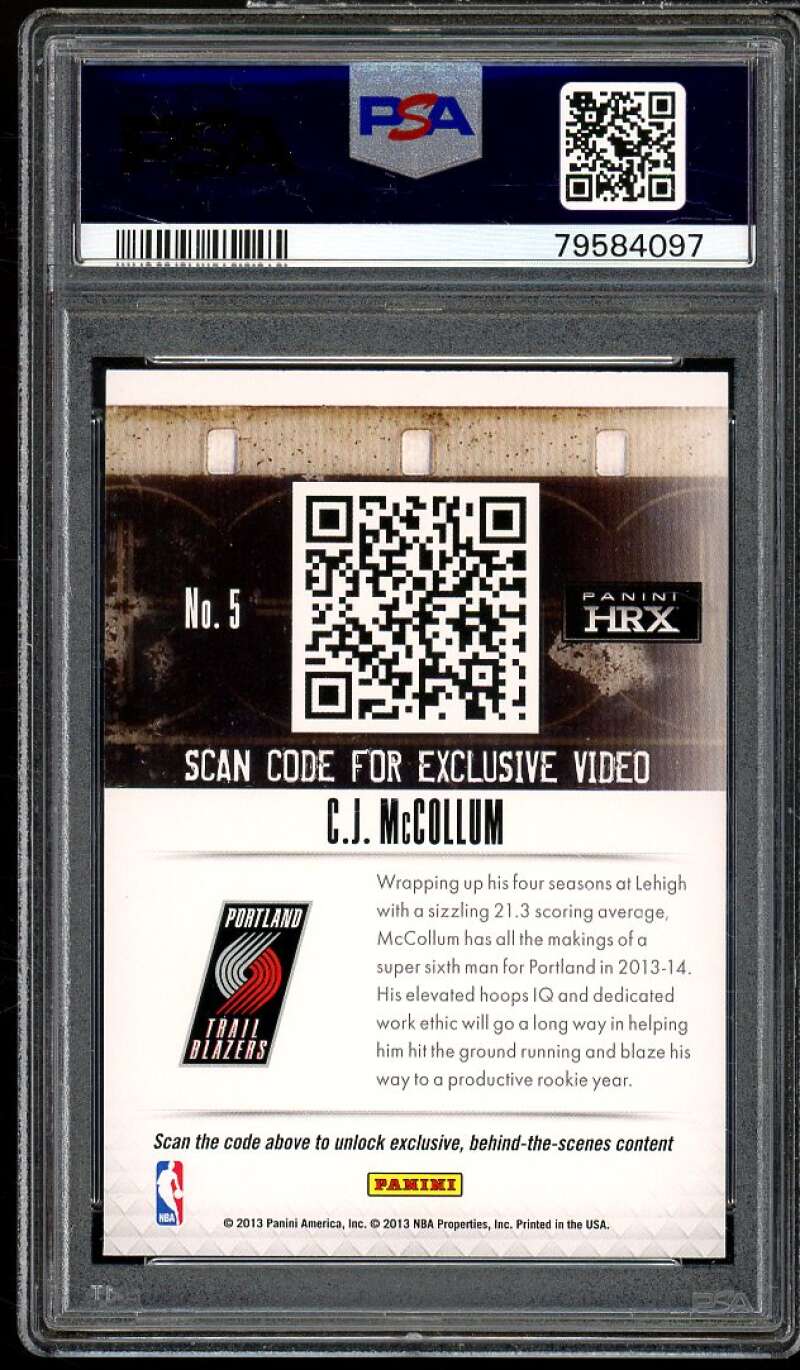 C.J. McCollum Rookie Card 2013-14 Panini Prizm HRX #5 PSA 10 Image 2