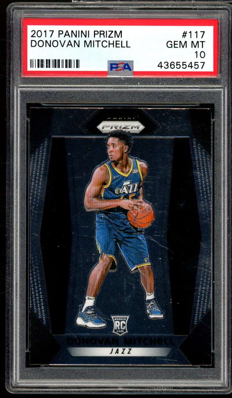 Donovan Mitchell Rookie Card 2017-18 Panini Prizm #117 PSA 10 Image 1