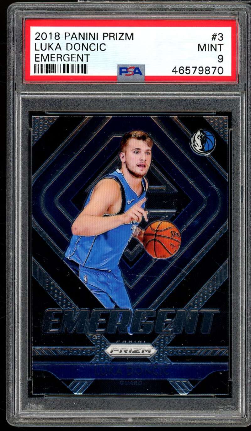 Luka Doncic Rookie Card 2018-19 Panini Prizm Emergent #3 PSA 9 Image 1